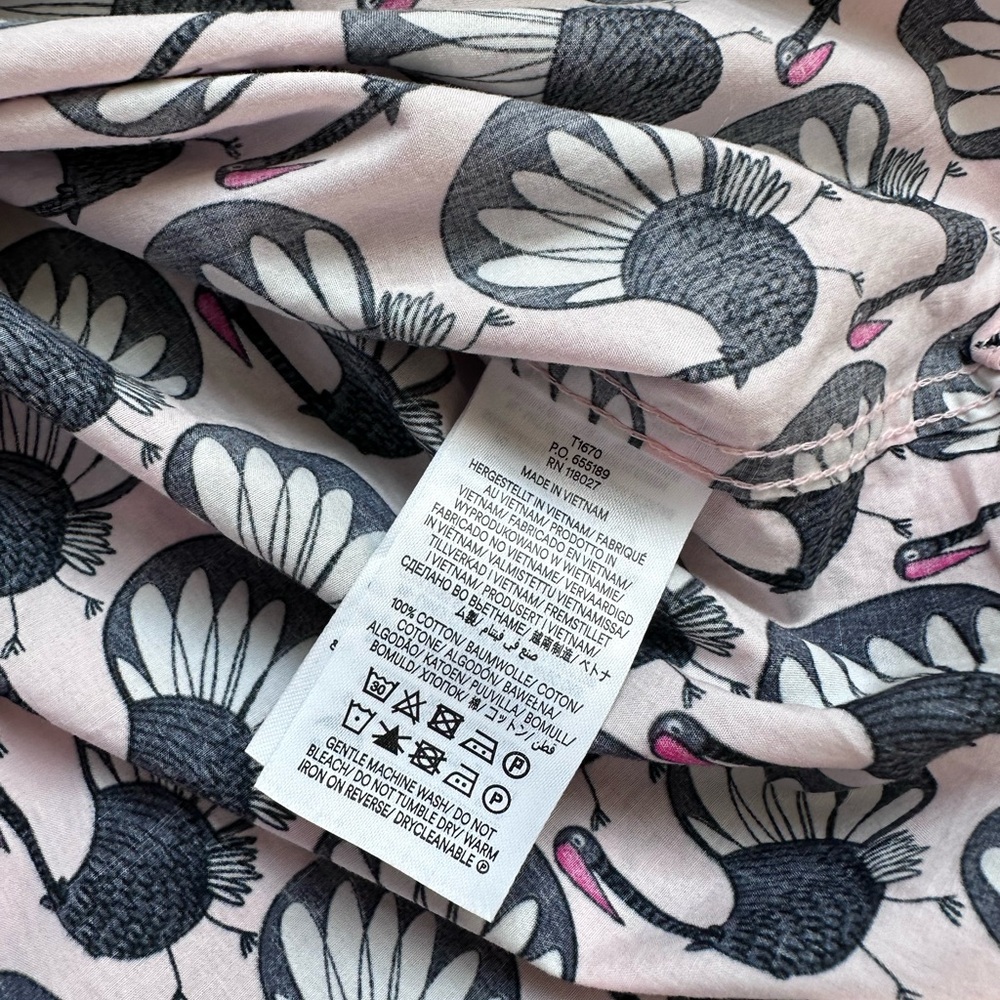 Boden Sienna Cotton Shirt Crane Bird Print Long Sleeve Button Up Women’s 0 - Picture 6 of 11